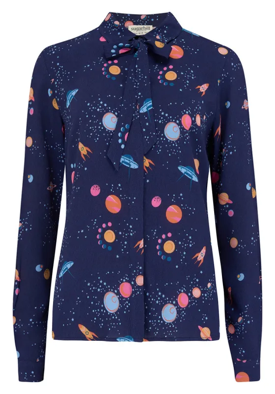 Beyond The Stars Tie-Neck Blouse sold by Modcloth