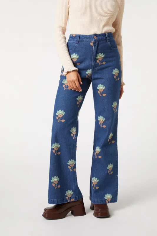Retro Flora Flare Jean sold by Modcloth