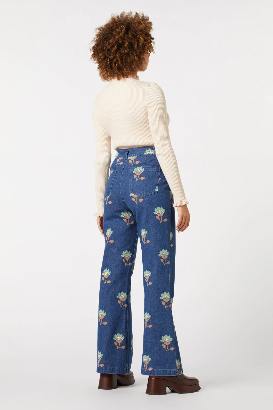 Retro Flora Flare Jean sold by Modcloth product image thumbnail 4