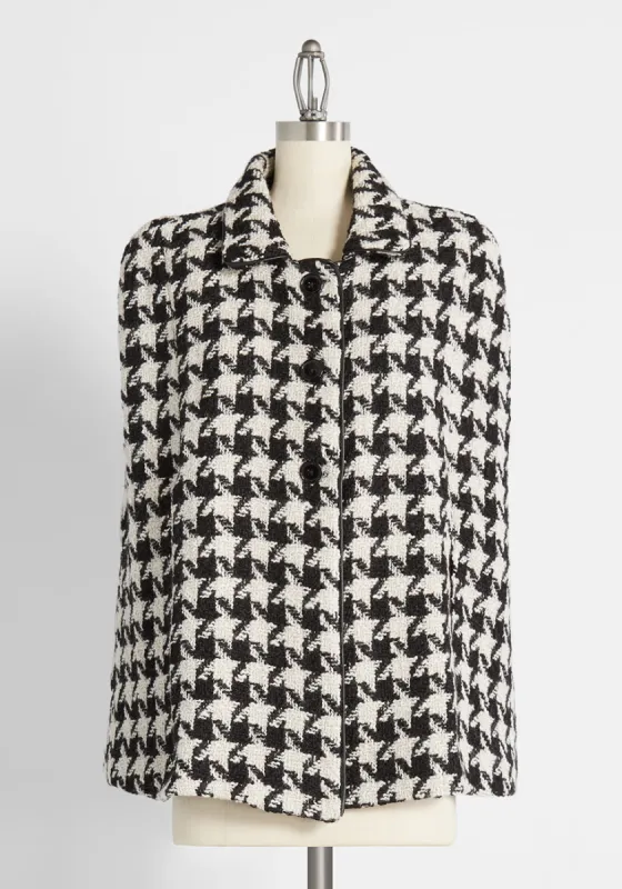 Honorable Houndstooth Cape sold by Modcloth
