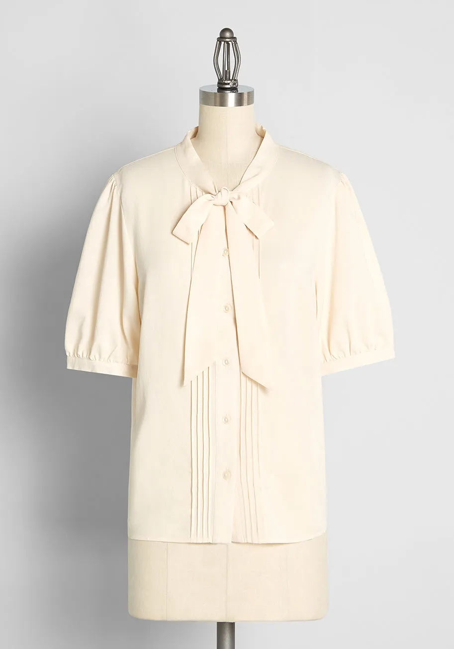 Progress is Everything Tie-Neck Blouse sold by Modcloth