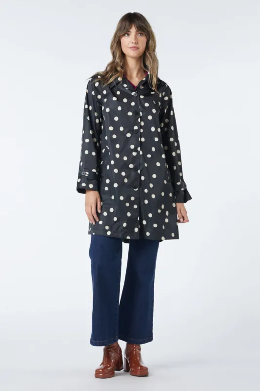 Georgie Spot Collared Raincoat sold by Modcloth