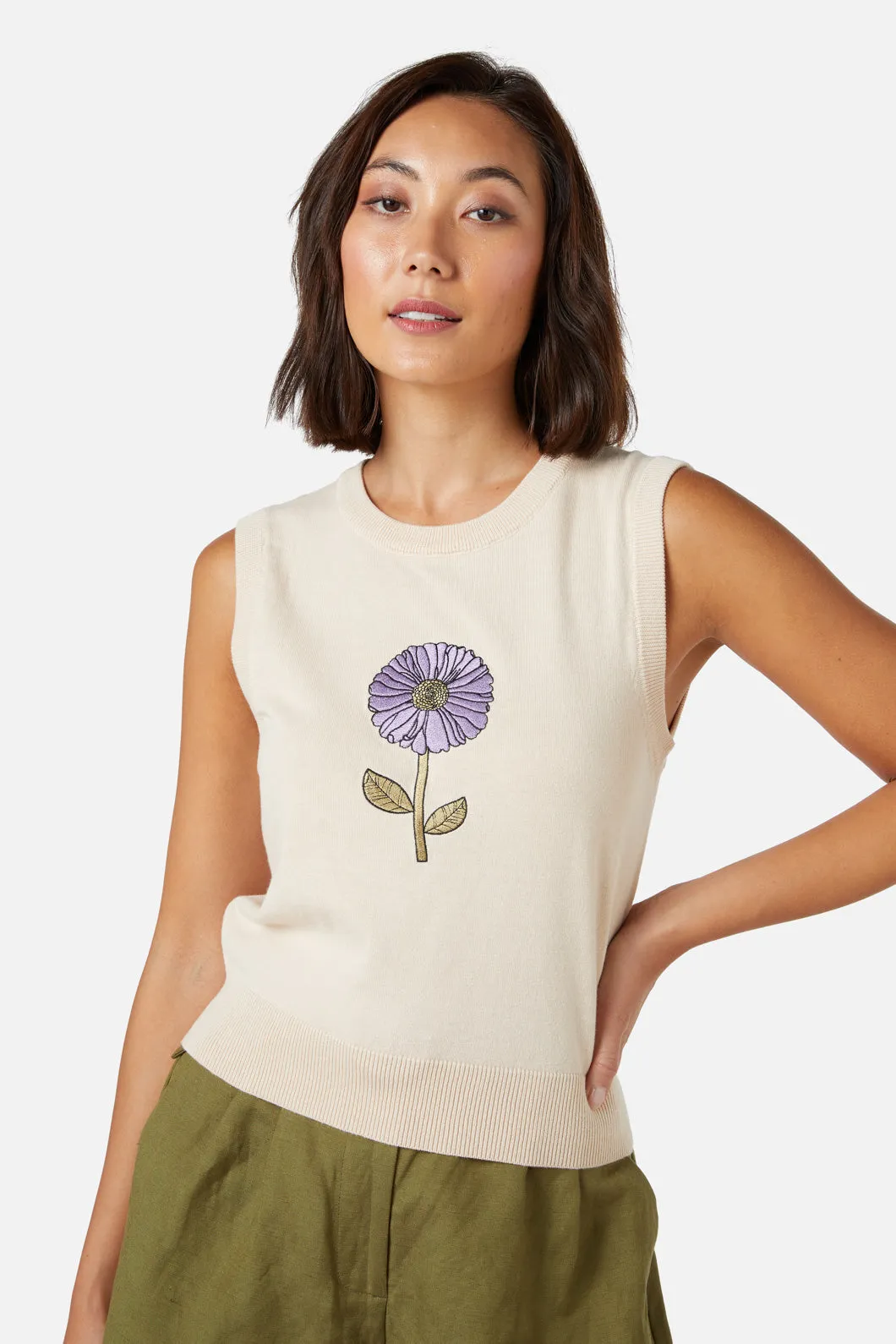 Fresh Blooms Embroidered Sweater Vest sold by Modcloth