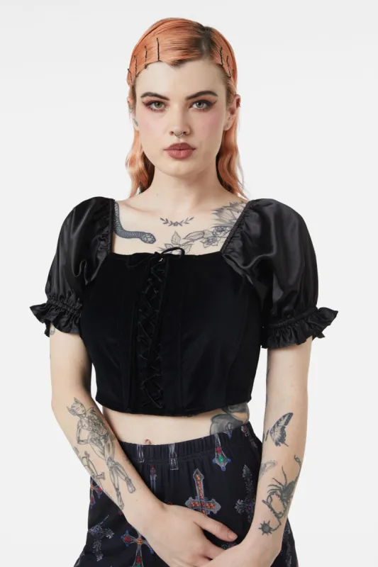 Boudoir Maid Velvet Corset sold by Modcloth