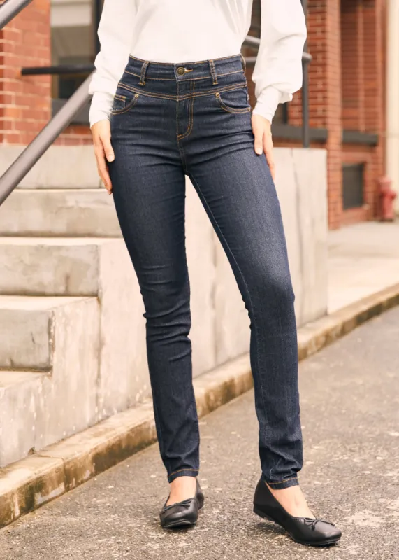 Karaoke Seamstress Buttoned Skinny Jeans sold by Modcloth