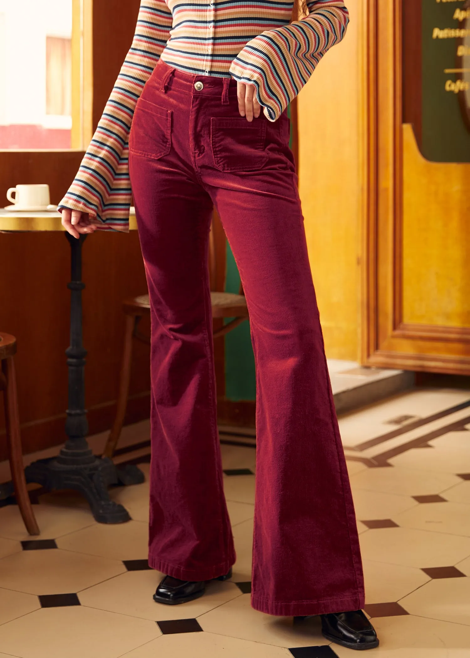 All Aboard For Corduroy Flare-Leg Pants sold by Modcloth