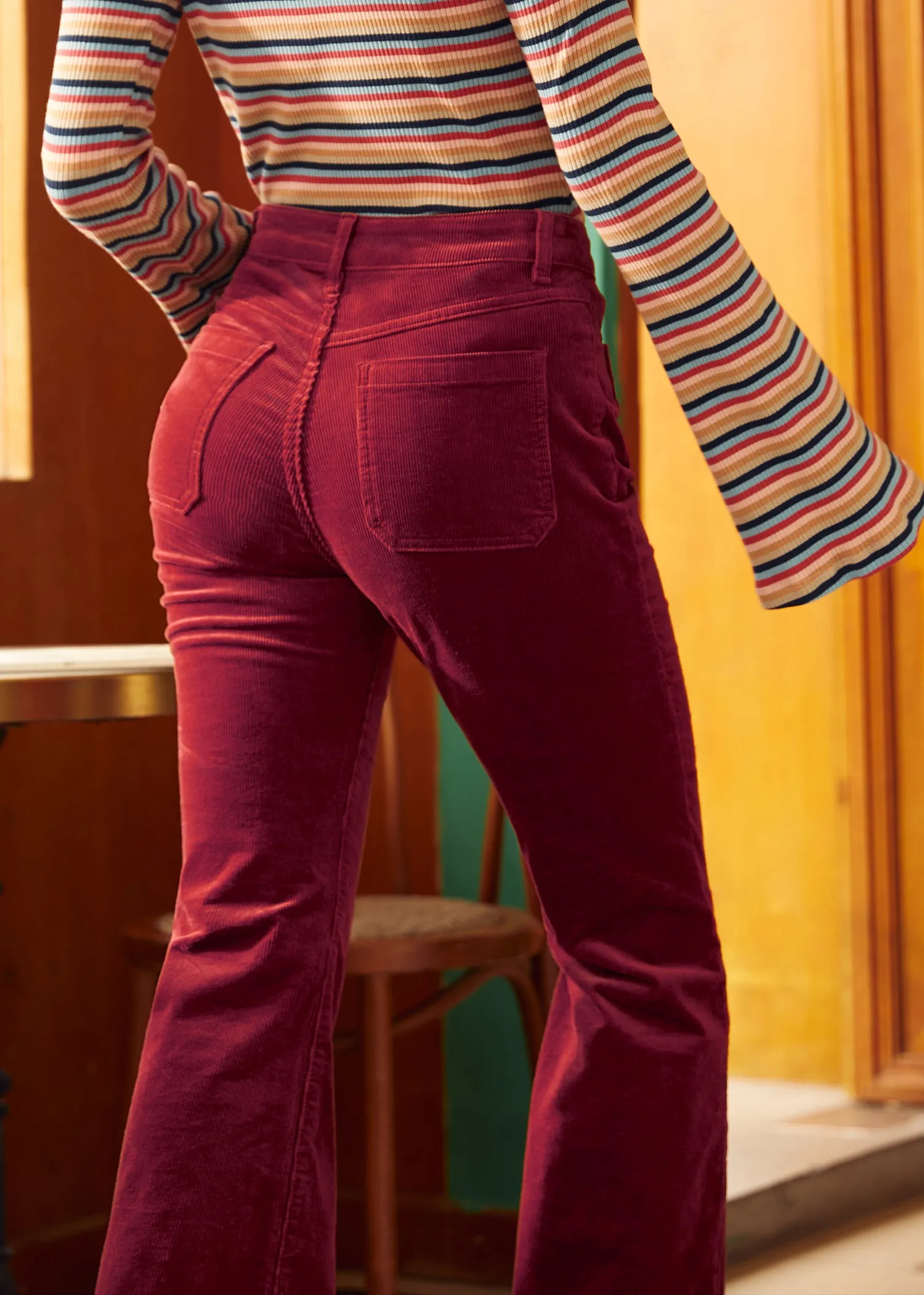 All Aboard For Corduroy Flare-Leg Pants sold by Modcloth product image thumbnail 3