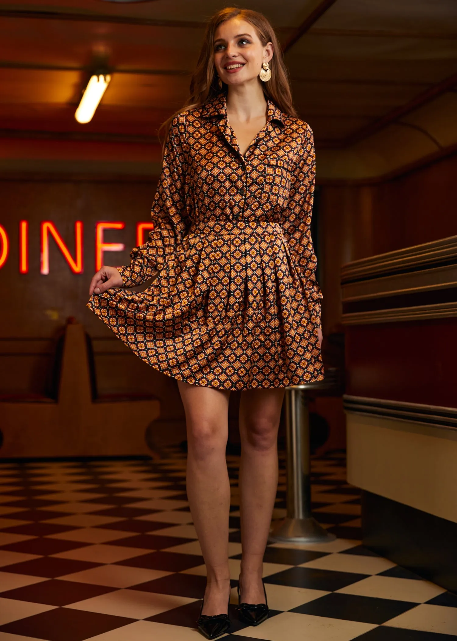 Geo Pleated Mini Skirt sold by Modcloth product image thumbnail 2