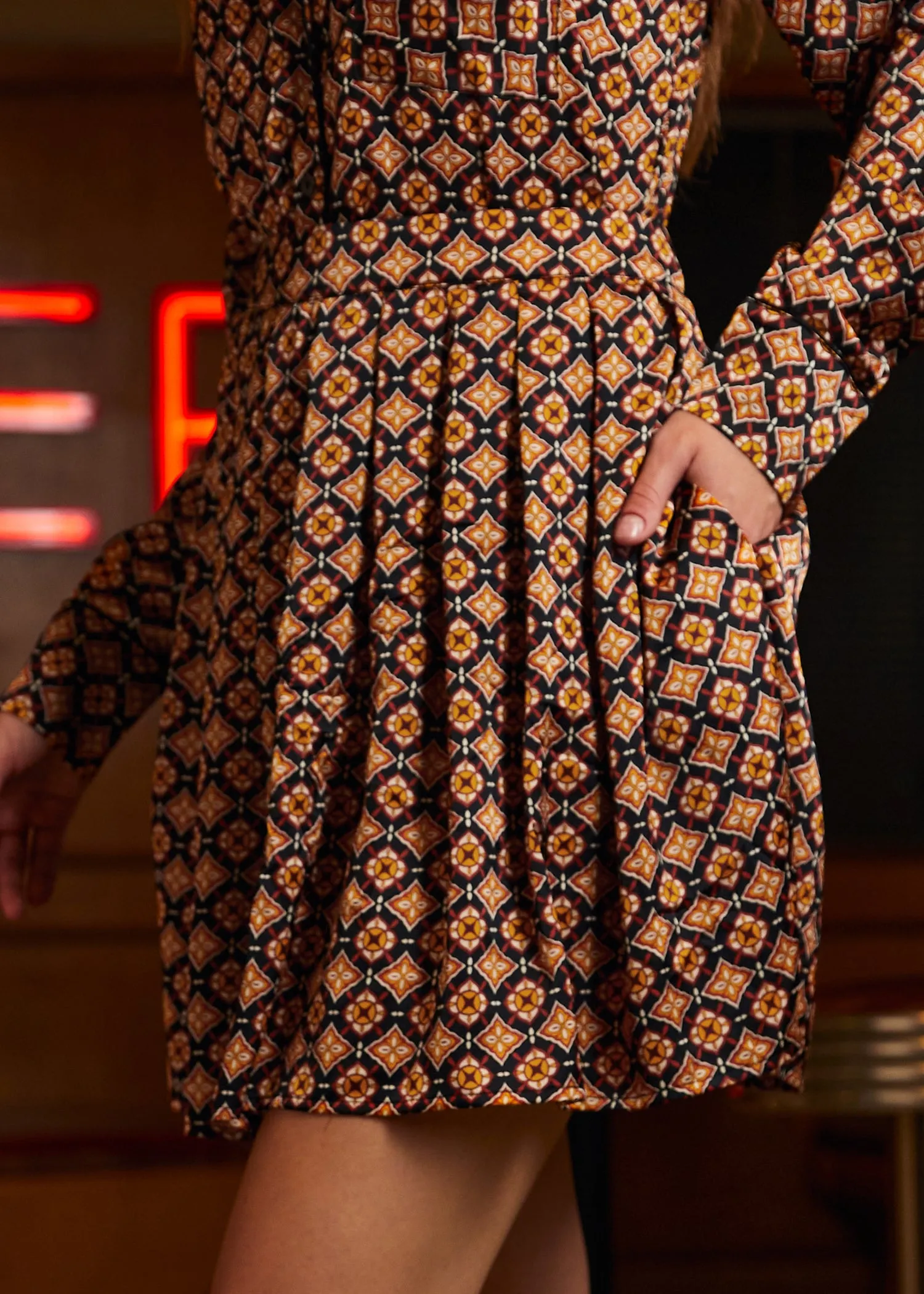 Geo Pleated Mini Skirt sold by Modcloth product image thumbnail 3