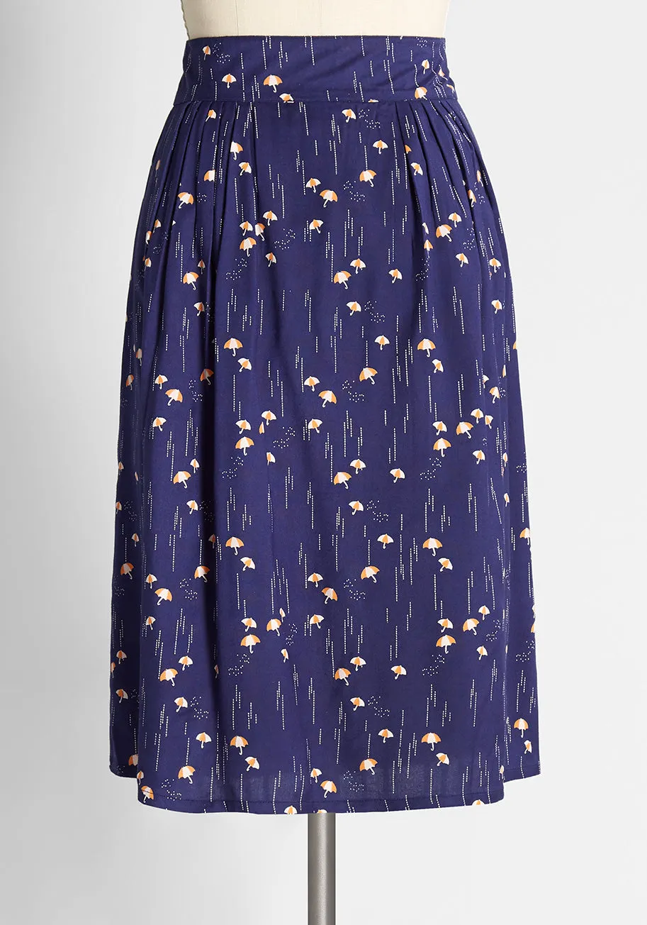 Rambunctious Raindrops Button-Up Skirt sold by Modcloth product image thumbnail 2
