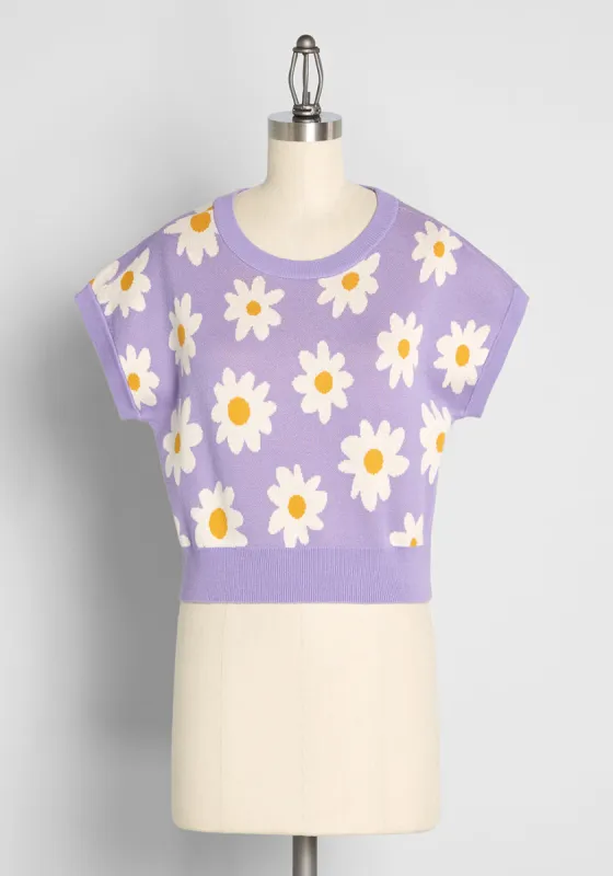 These Daisy-Filled Days Sweater Top sold by Modcloth