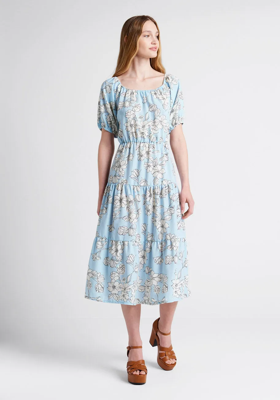 Bloom Wildly Tiered Midi Dress sold by Modcloth product image thumbnail 4