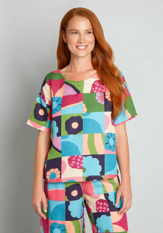 Patchwork Playground Top (Final Sale) sold by Modcloth