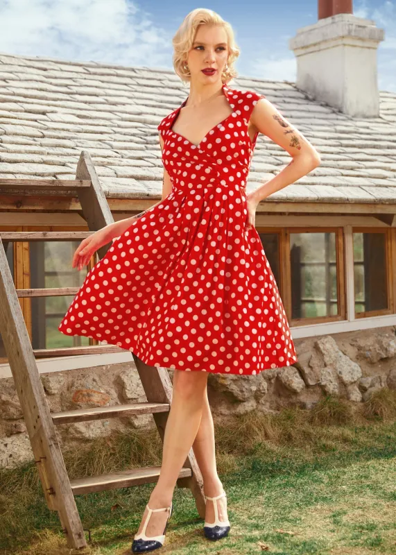Dotted Darling Fit & Flare Dress sold by Modcloth