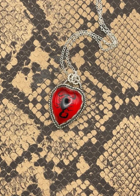 Scorpion Heart Pendant Necklace sold by Modcloth