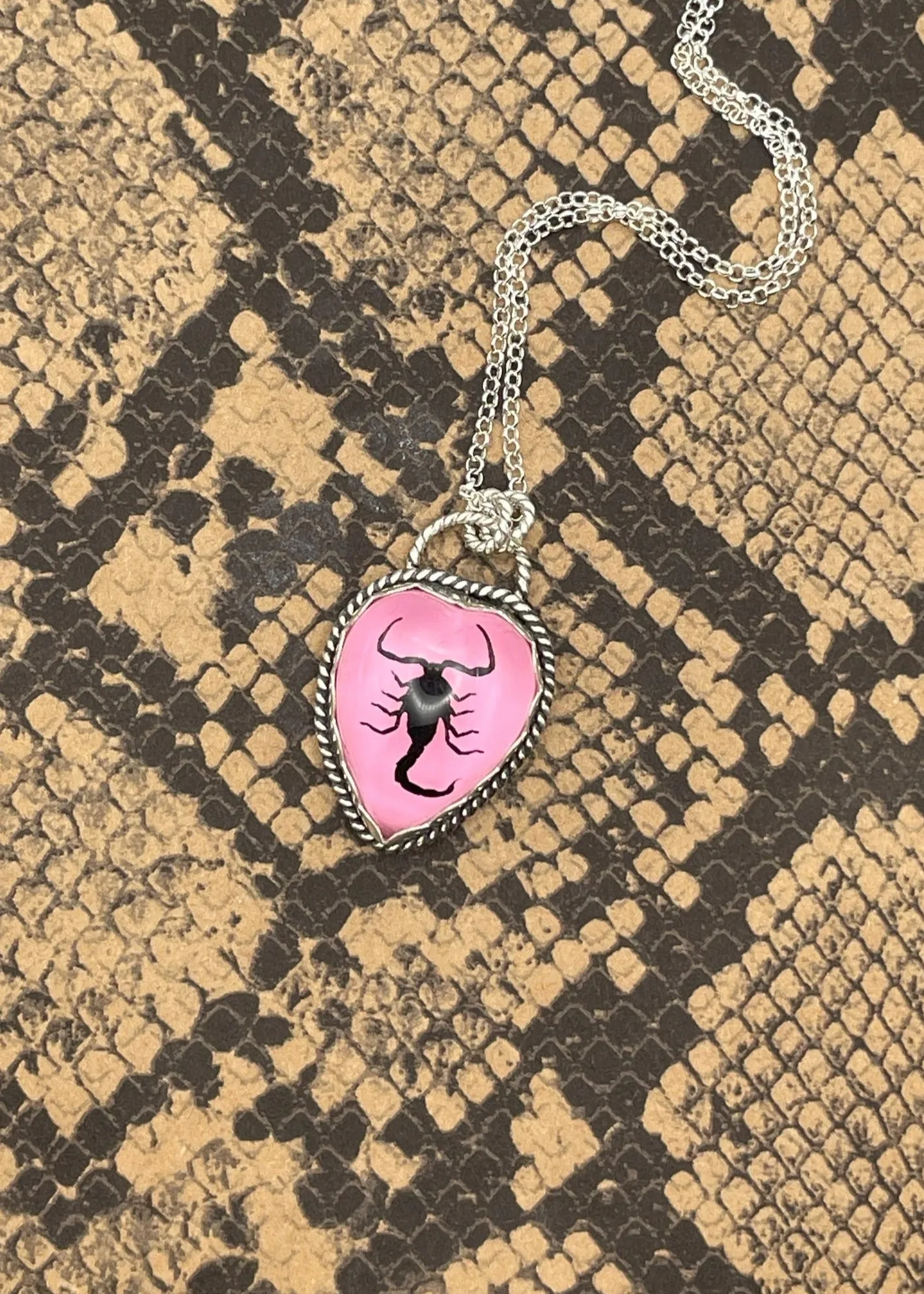Scorpion Heart Pendant Necklace sold by Modcloth