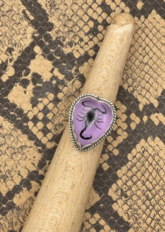 Sterling Silver Scorpion Heart Ring sold by Modcloth