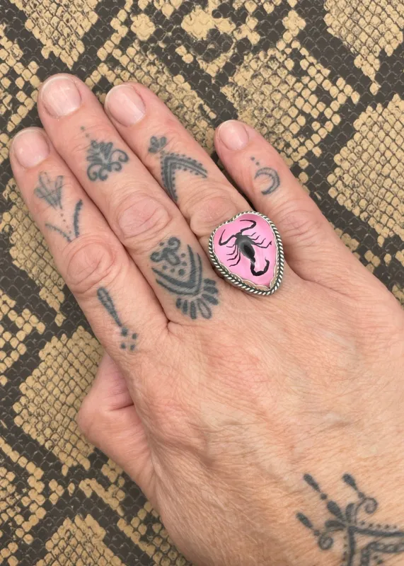 Sterling Silver Scorpion Heart Ring sold by Modcloth