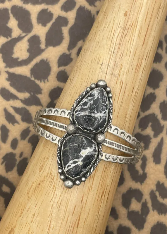 White Buffalo Turquoise Cuff Bracelet sold by Modcloth