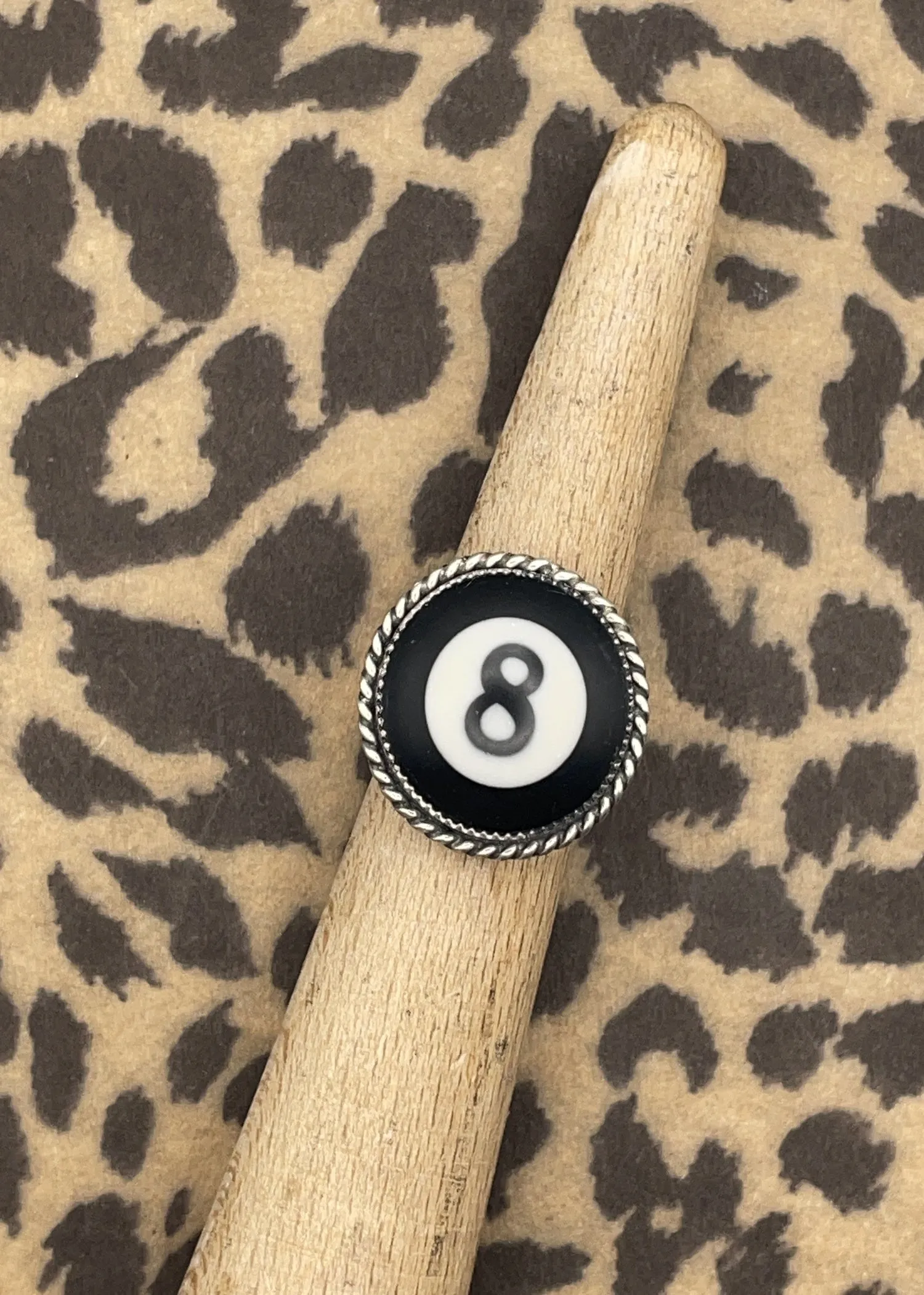 Billiard 8-Ball Sterling Silver Ring Black sold by Modcloth
