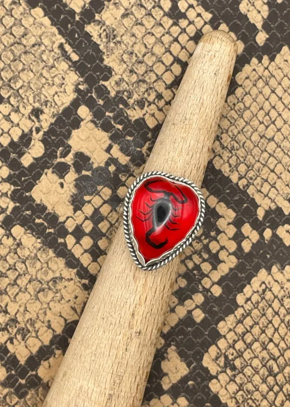 Sterling Silver Scorpion Heart Ring sold by Modcloth