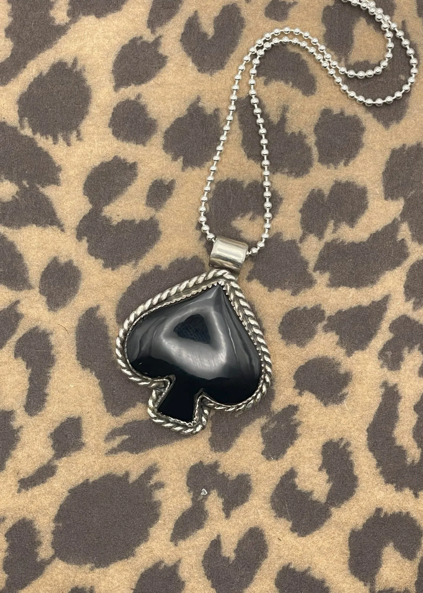Ace of Spades Black Onyx Pendant sold by Modcloth