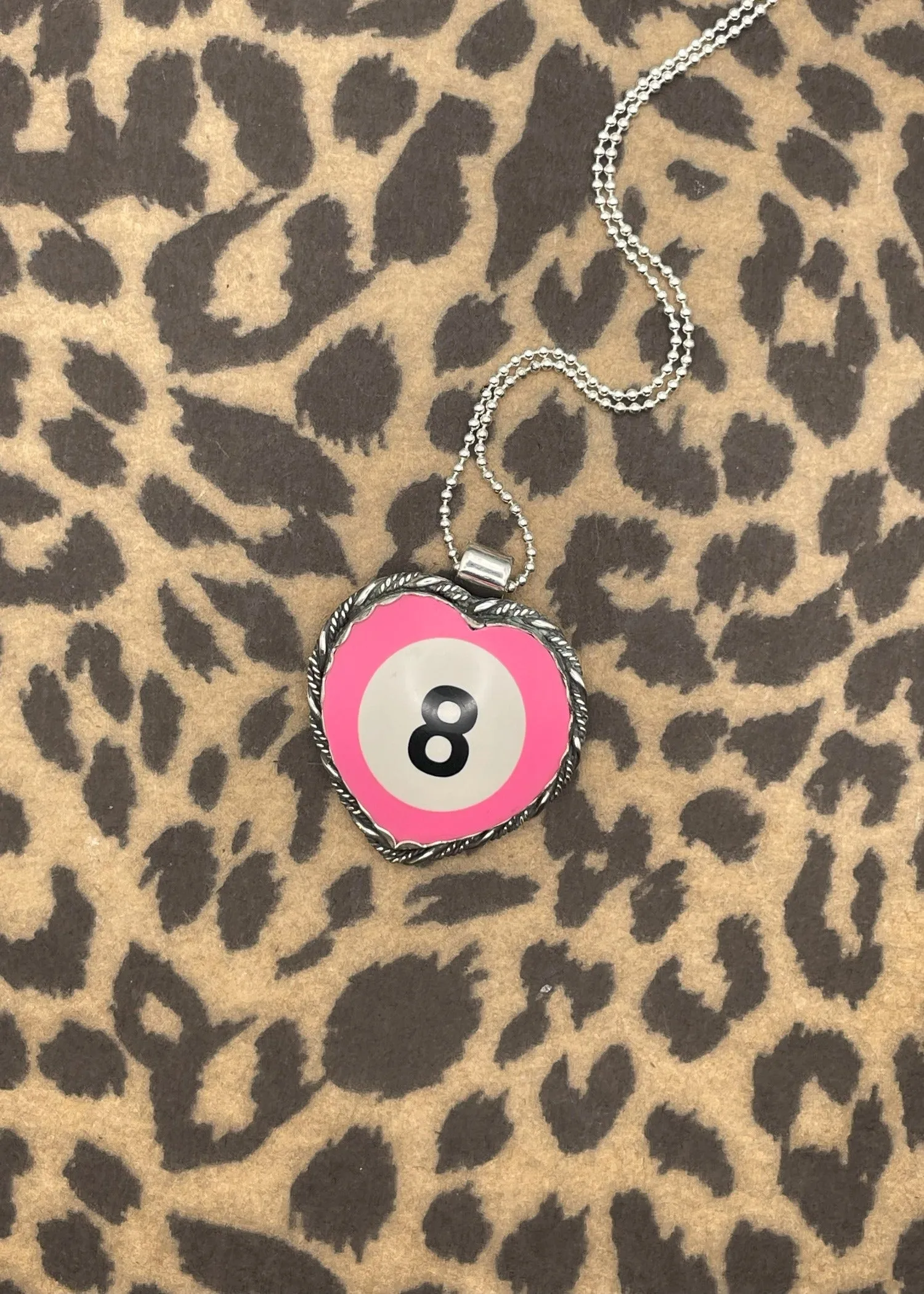Sterling Silver Heart Pendant Pink Billiard 8-Ball sold by Modcloth product image thumbnail 3
