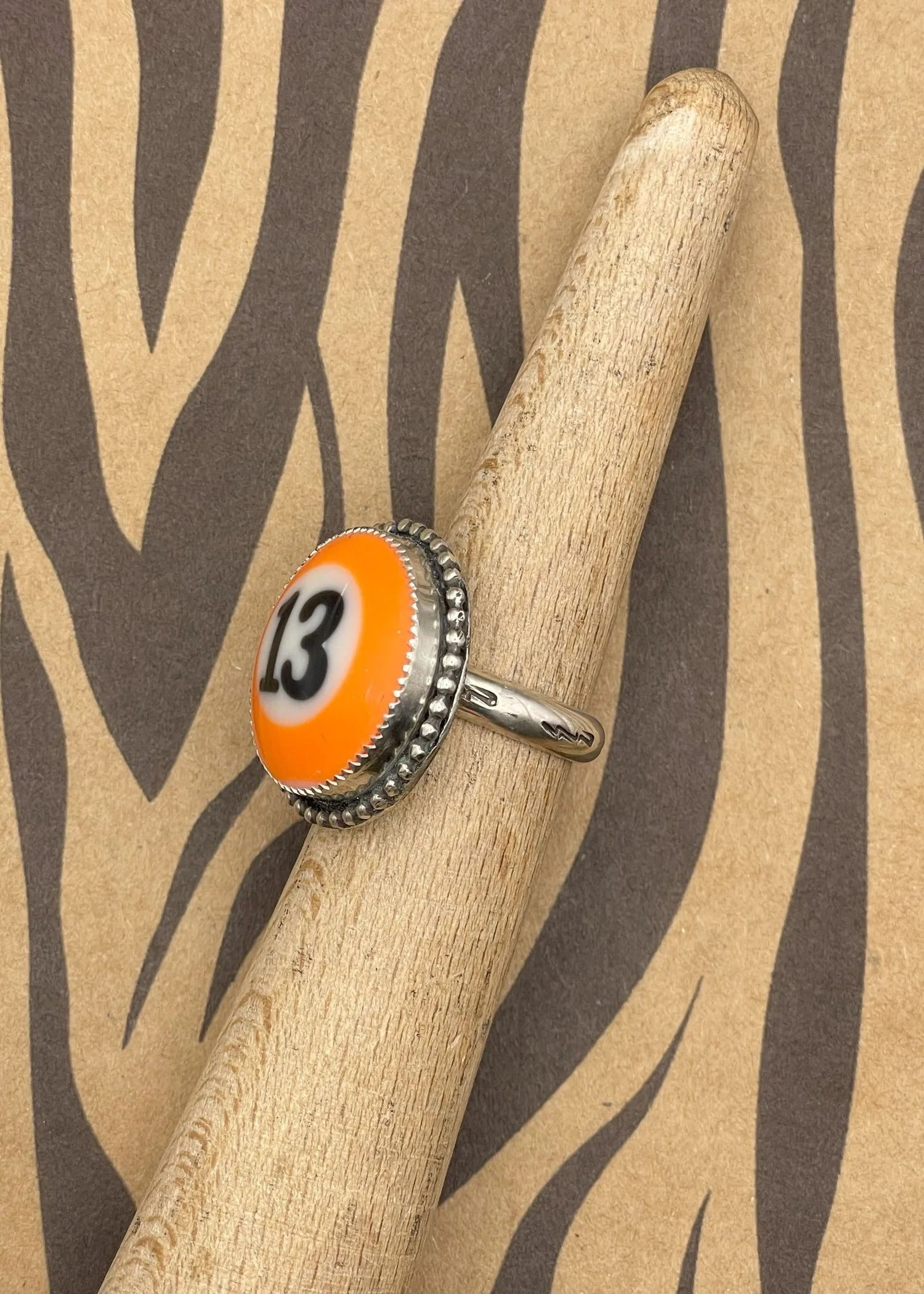 Billiard Ball #13 Sterling Silver Ring Orange sold by Modcloth product image thumbnail 3