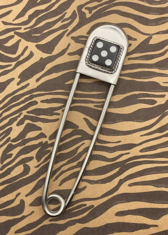 Dice Jumbo Safety Pin Keychain sold by Modcloth