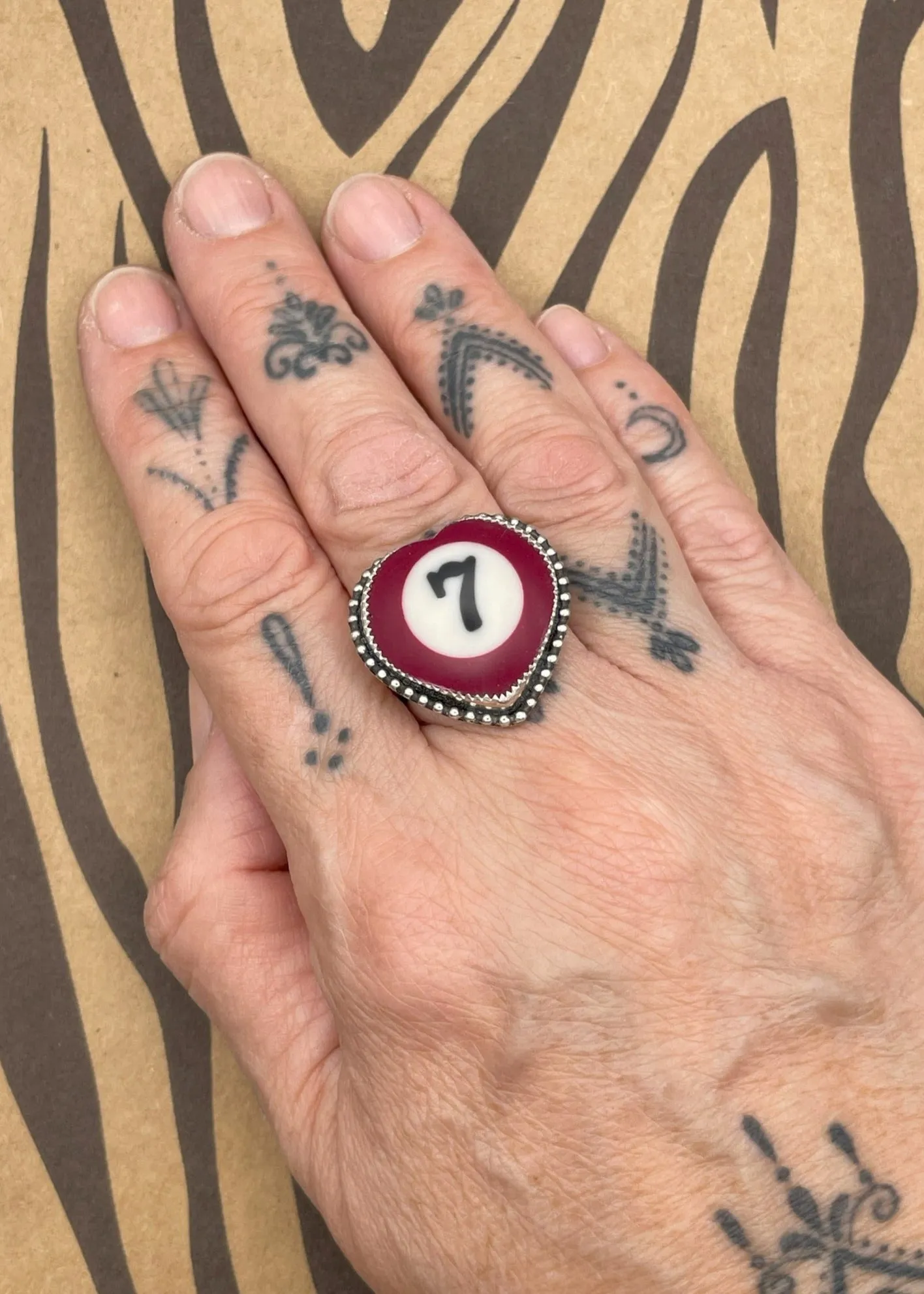 Billiard Ball #7 Sterling Silver Heart Ring sold by Modcloth product image thumbnail 2