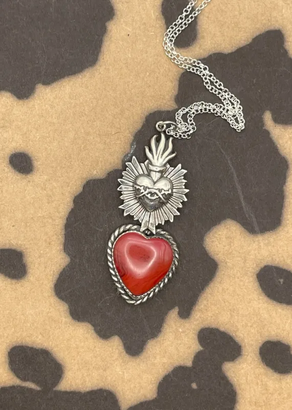 Rosarita with Sacred Heart Pendant sold by Modcloth