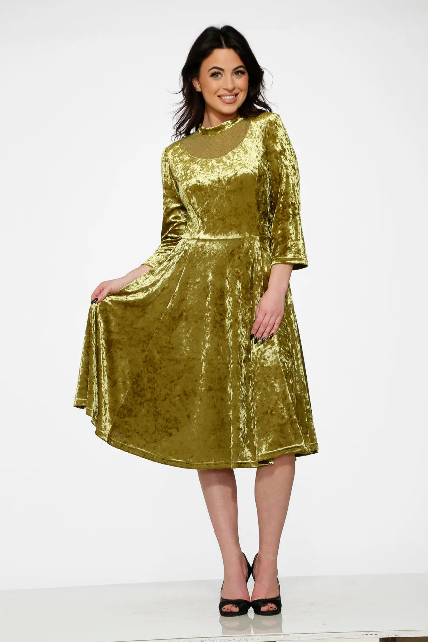 Green Diamond Velvet Swing Dress sold by Modcloth product image thumbnail 4