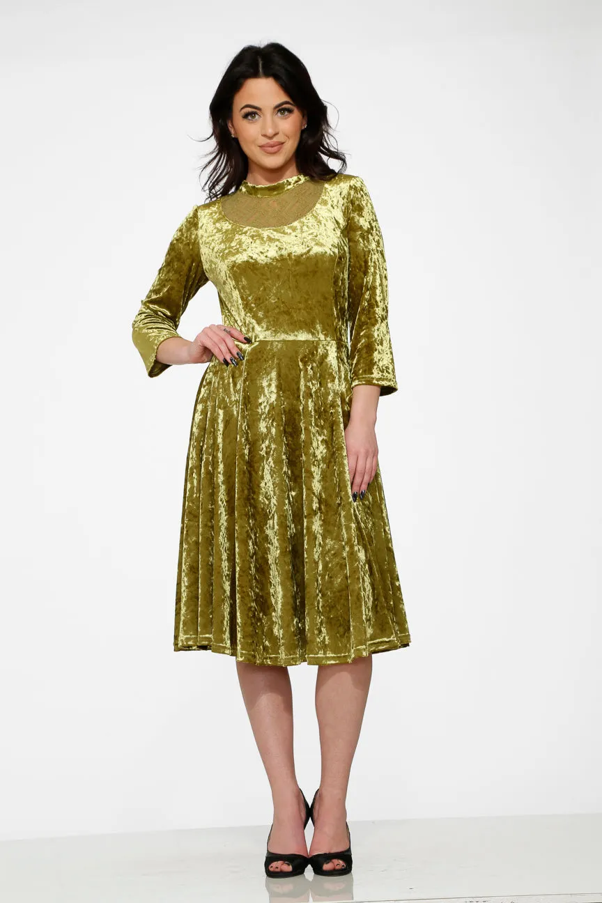 Green Diamond Velvet Swing Dress sold by Modcloth product image thumbnail 2