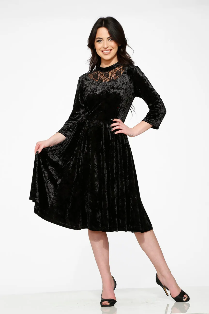 Black Diamond Velvet Swing Dress sold by Modcloth product image thumbnail 3