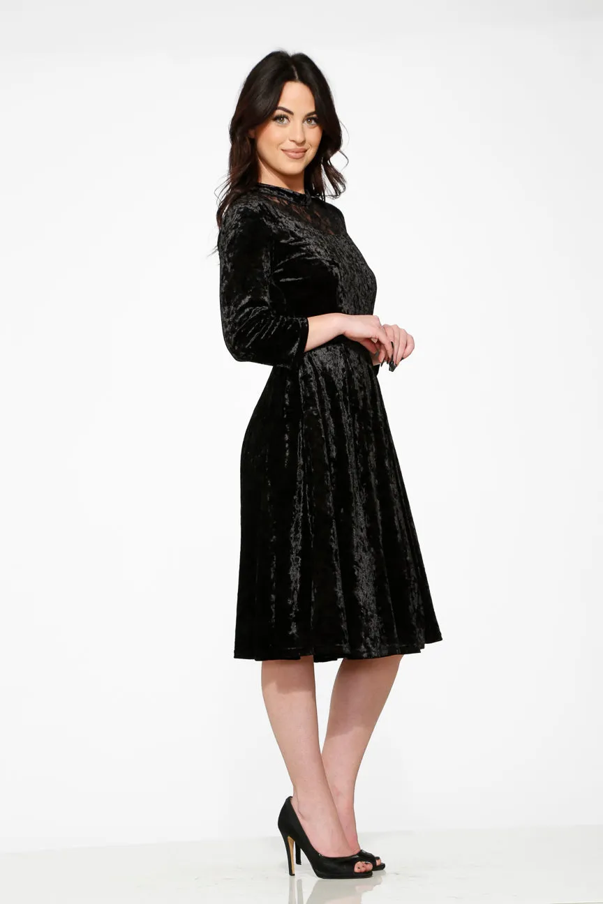 Black Diamond Velvet Swing Dress sold by Modcloth product image thumbnail 5