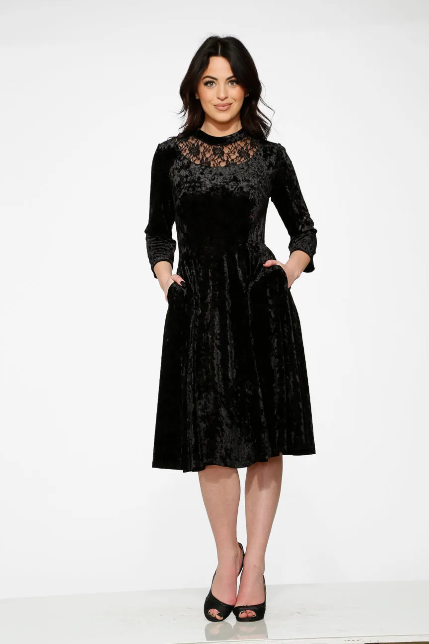 Black Diamond Velvet Swing Dress sold by Modcloth product image thumbnail 2
