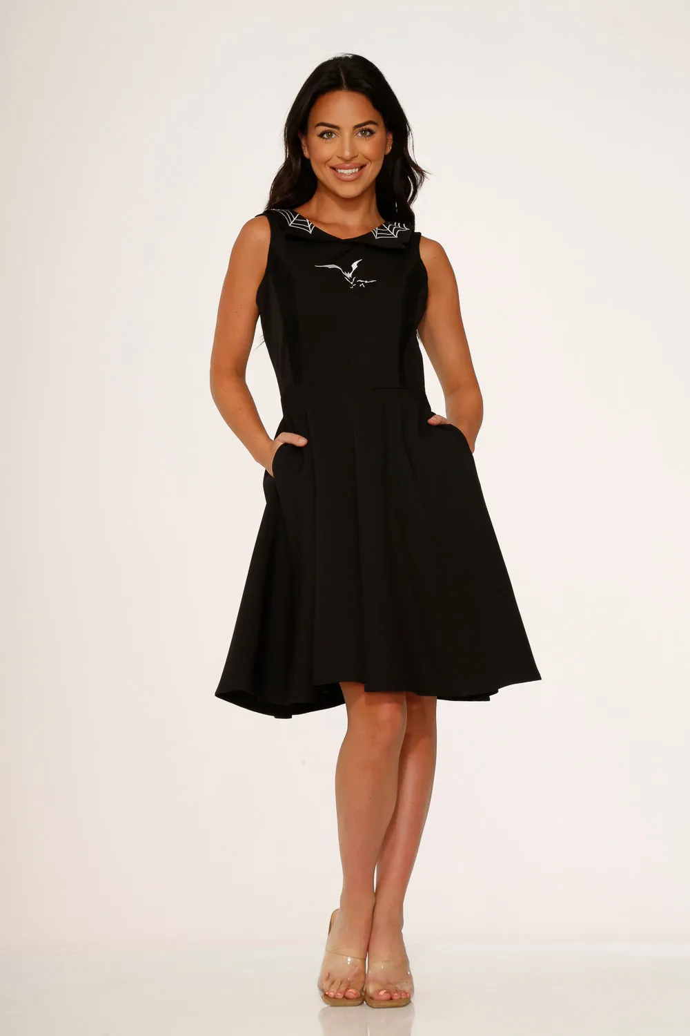 Black Bat Embroidered Swing Dress sold by Modcloth product image thumbnail 3