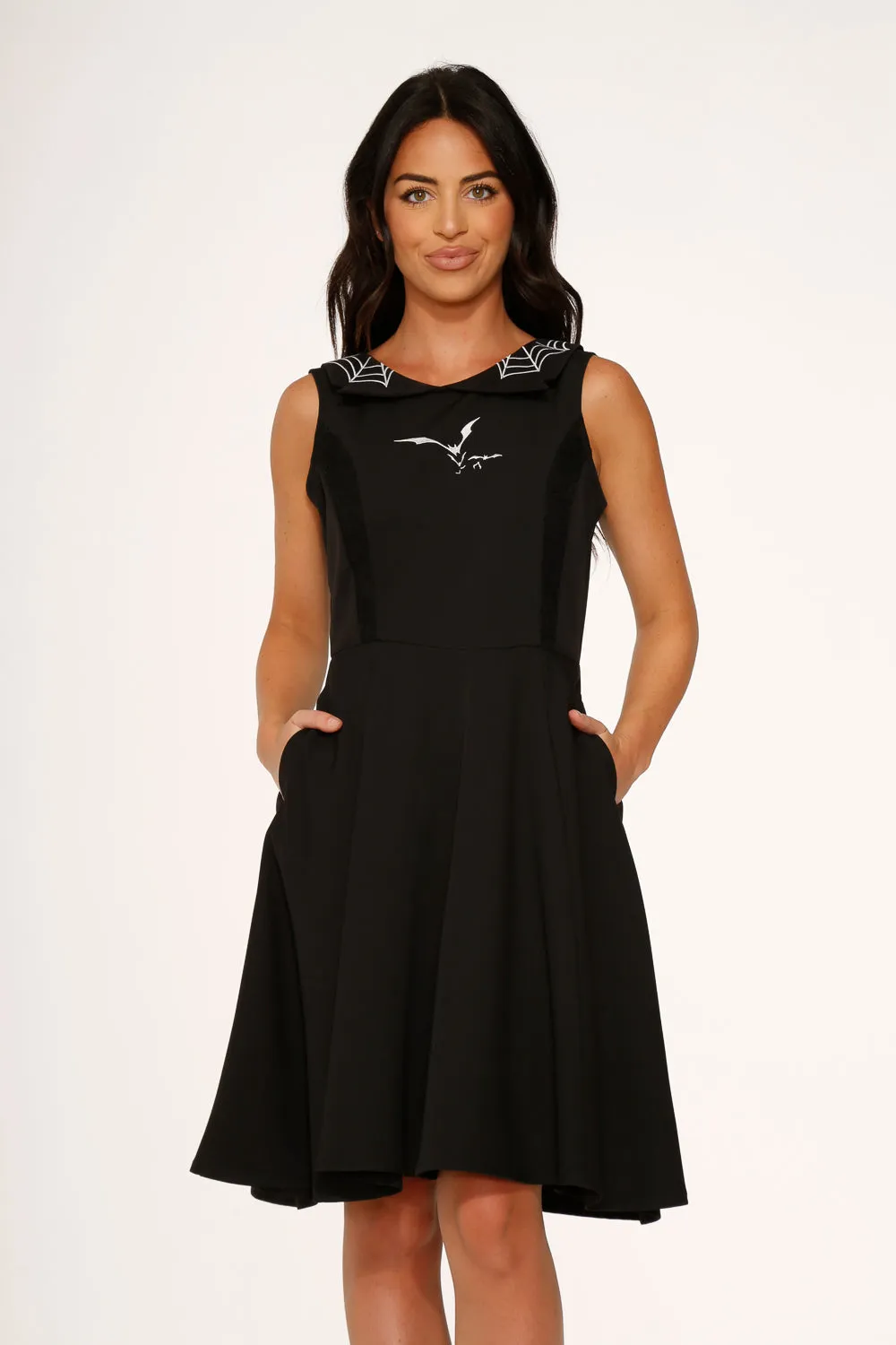 Black Bat Embroidered Swing Dress sold by Modcloth product image thumbnail 2