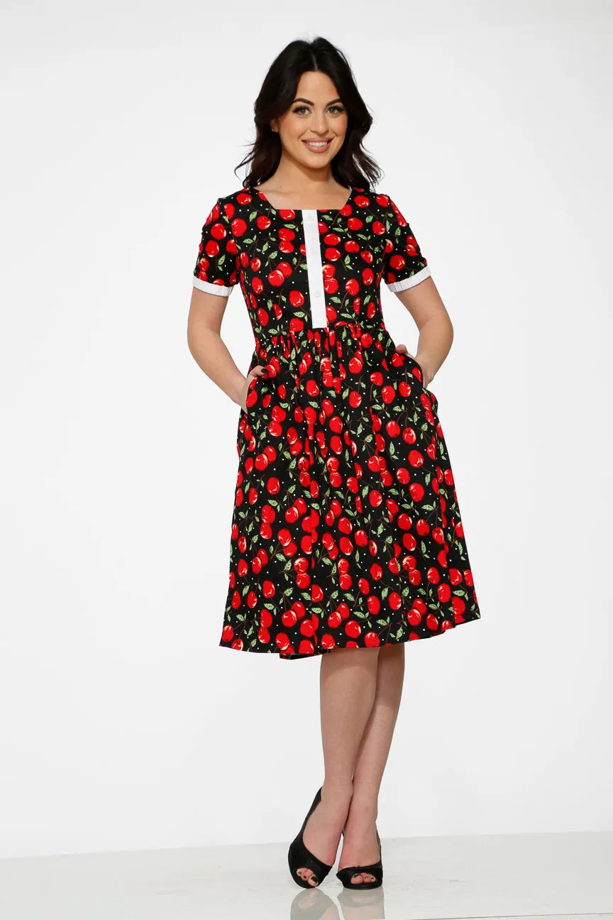 Black & Red Cherry Dress sold by Modcloth