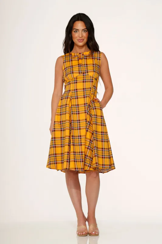 Yellow Plaid Swing Dress sold by Modcloth