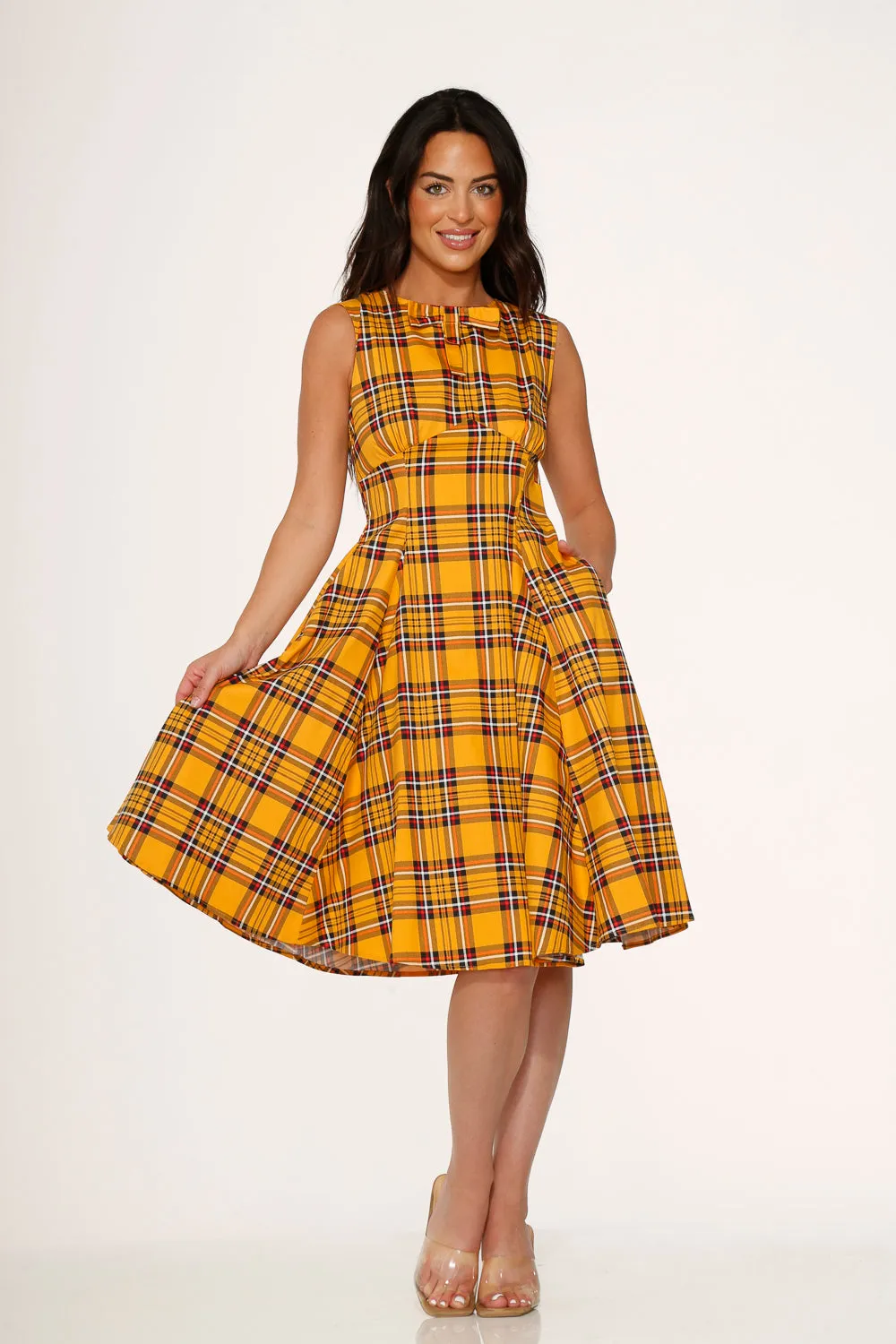 Yellow Plaid Swing Dress sold by Modcloth product image thumbnail 2