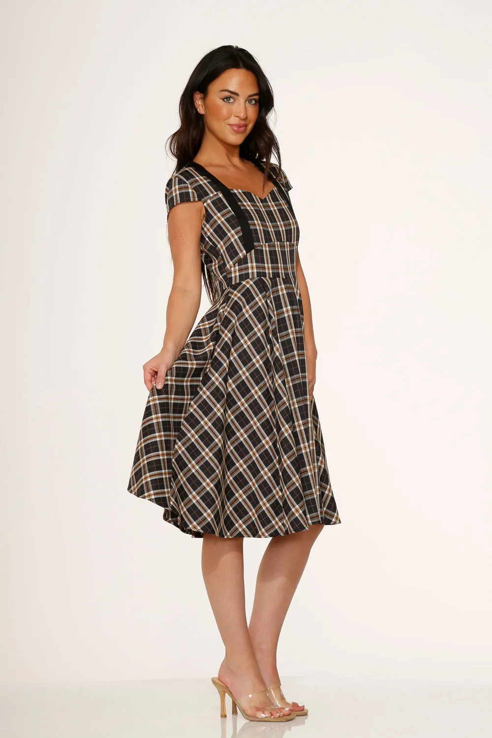 Black Plaid Swing Dress sold by Modcloth product image thumbnail 4