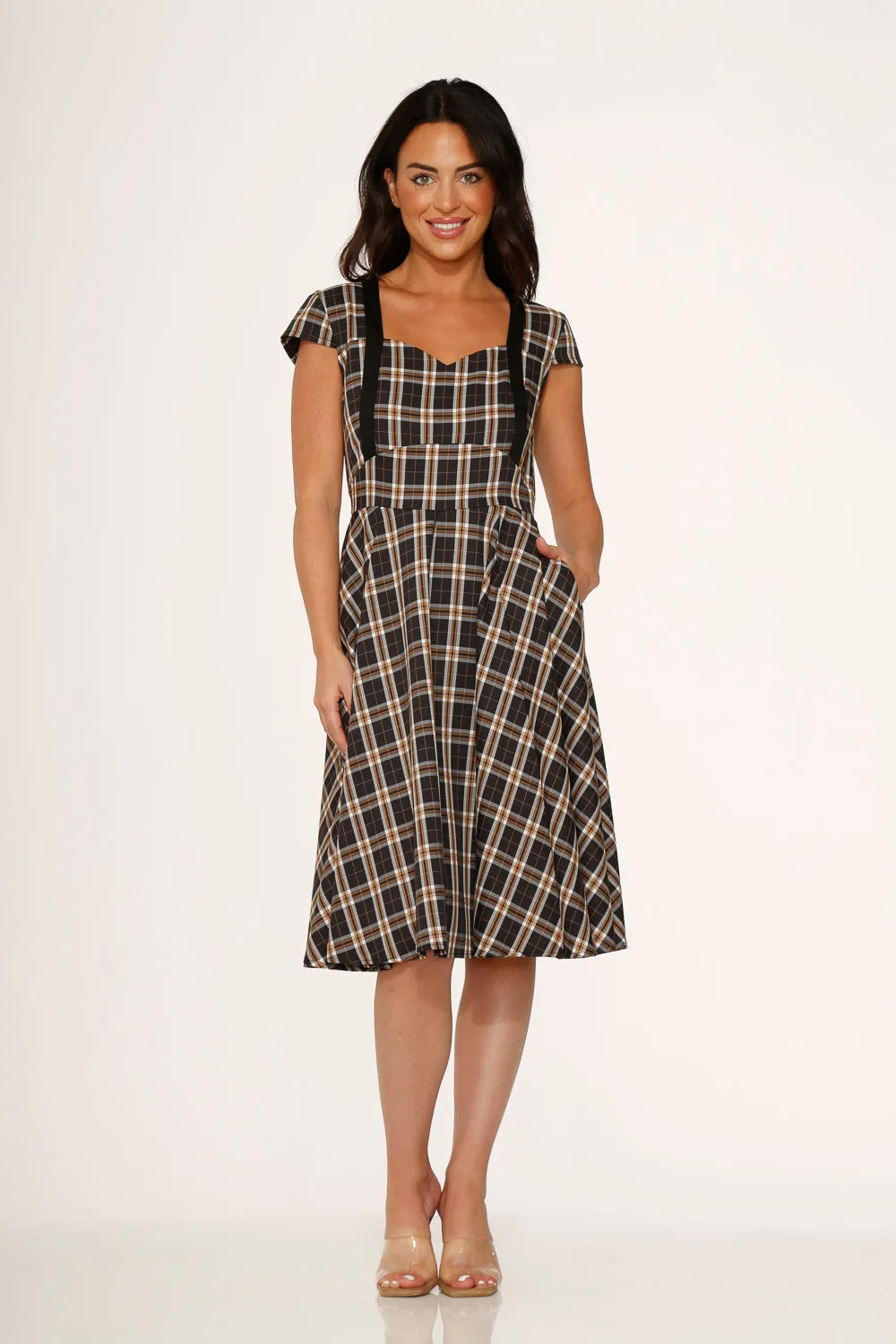 Black Plaid Swing Dress sold by Modcloth product image thumbnail 3