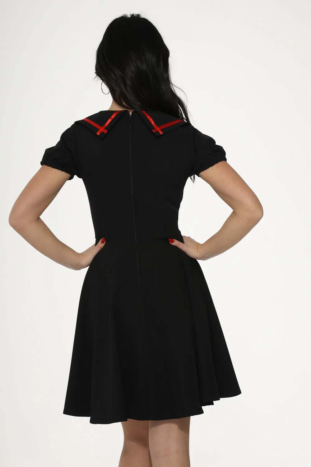 Black & Red Trim Gothic Swing Dress sold by Modcloth product image thumbnail 4