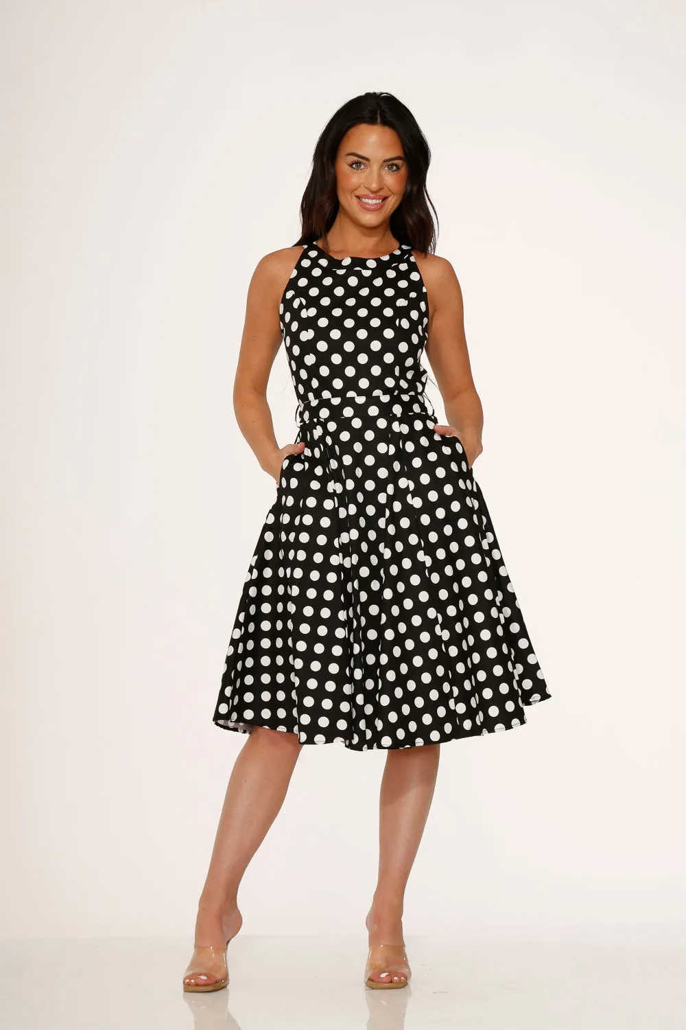 Black & White Polka Dot Swing Dress sold by Modcloth product image thumbnail 3