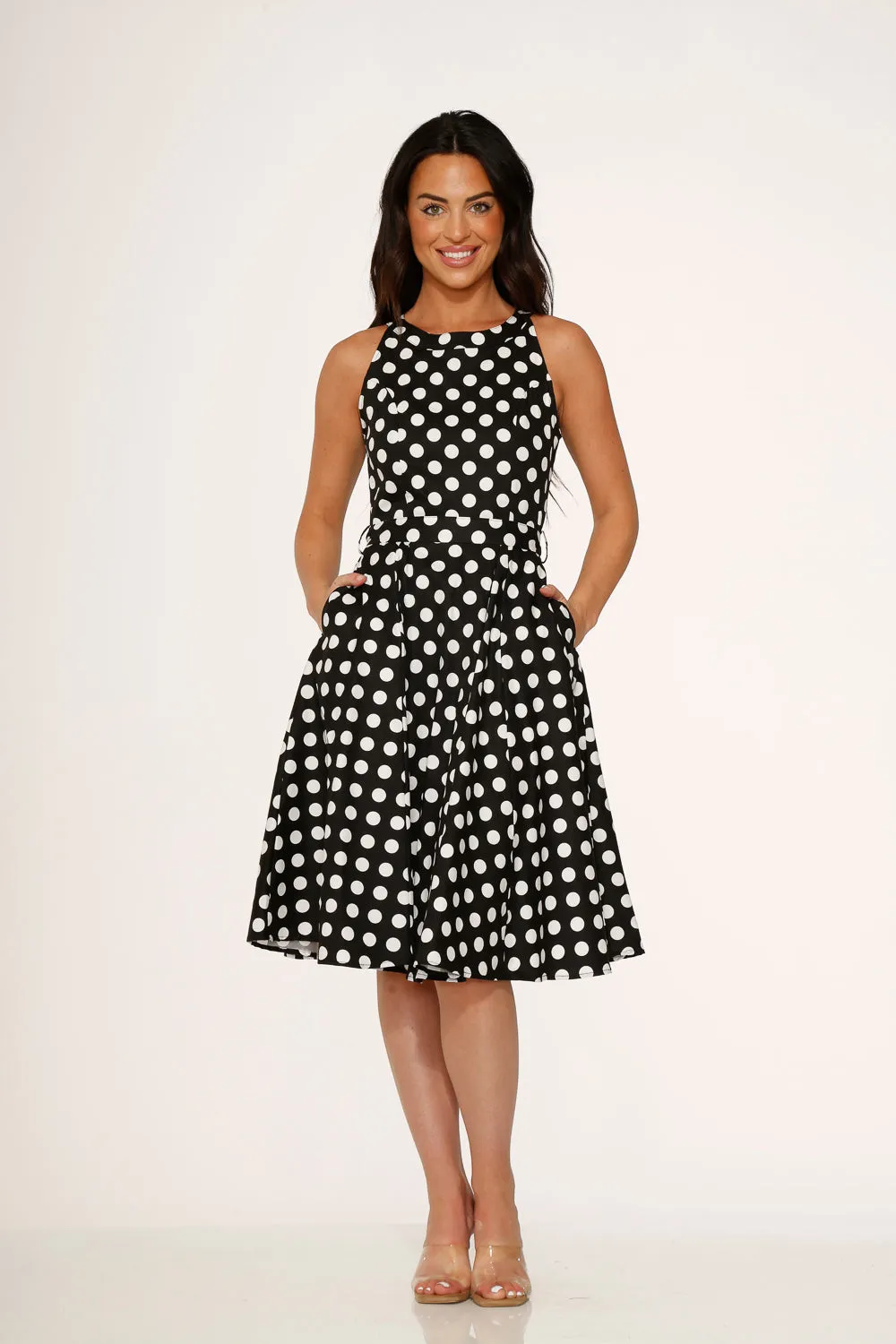 Black & White Polka Dot Swing Dress sold by Modcloth product image thumbnail 2