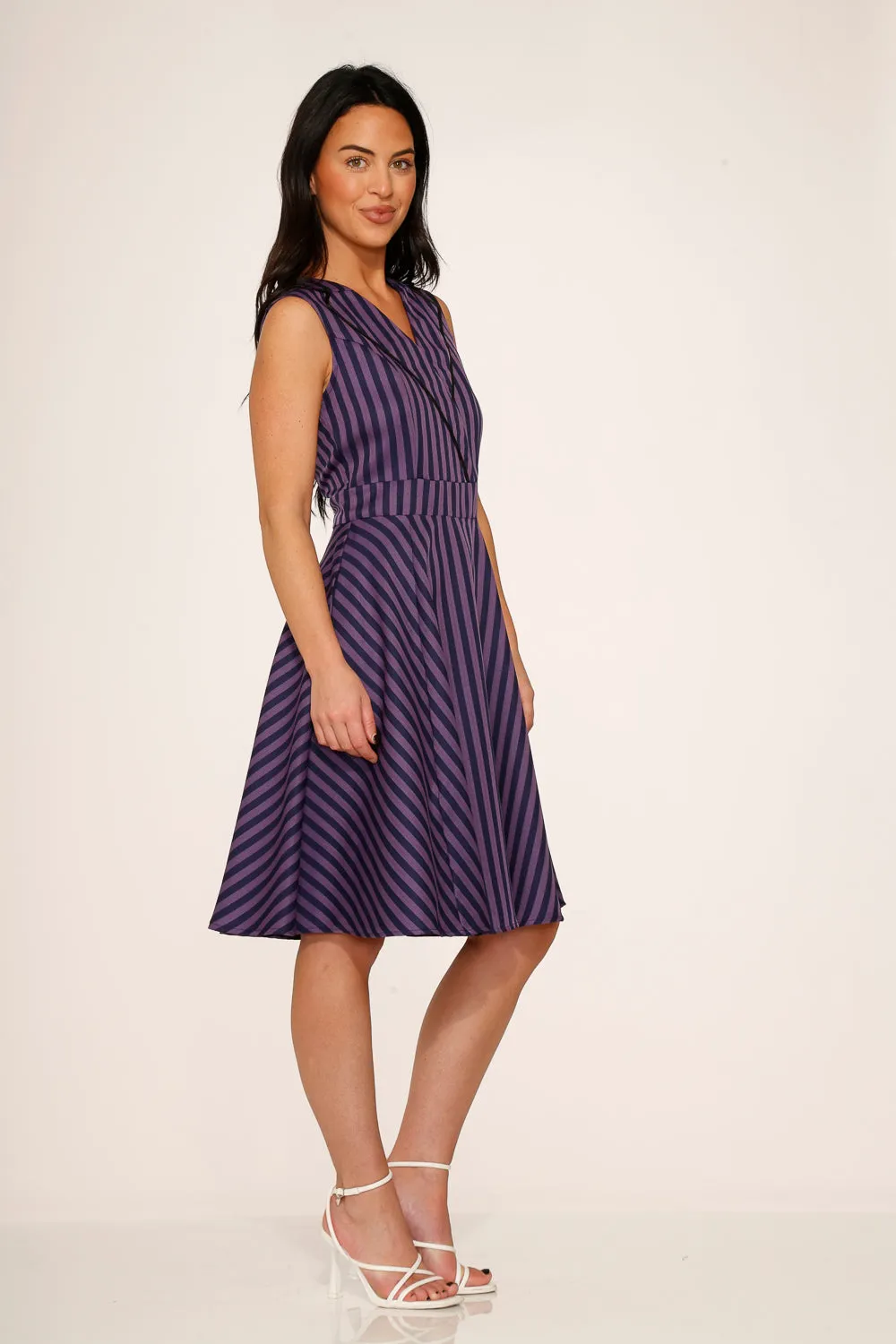Black & Purple Stripe Swing Dress sold by Modcloth product image thumbnail 5
