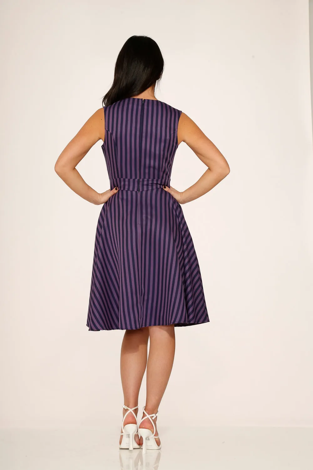 Black & Purple Stripe Swing Dress sold by Modcloth product image thumbnail 4
