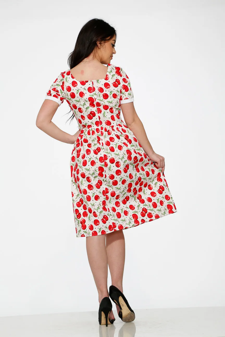 White & Red Cherry Dress sold by Modcloth product image thumbnail 5