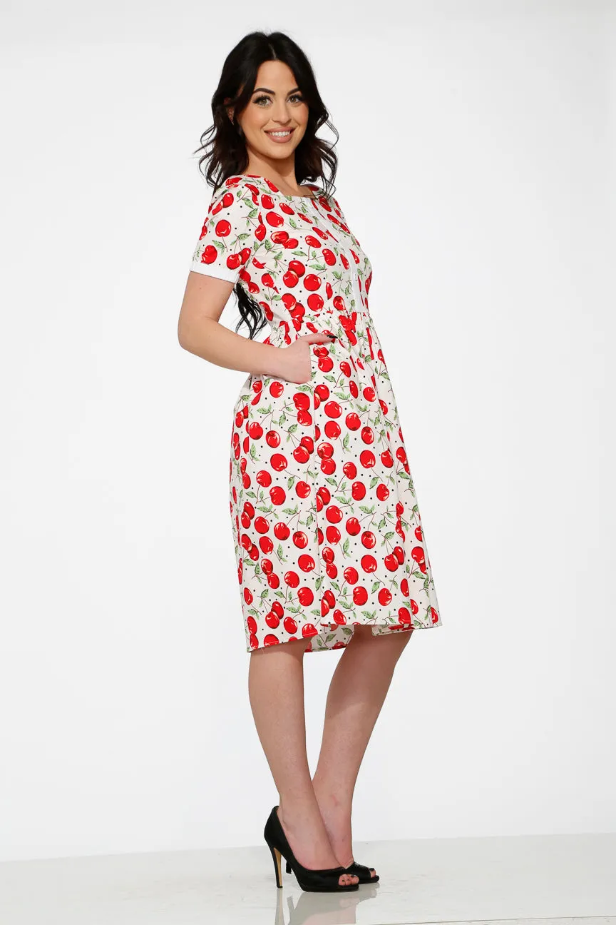 White & Red Cherry Dress sold by Modcloth product image thumbnail 3